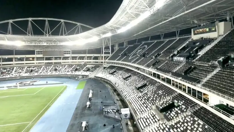 Arquibancadas do Setor Leste do Estádio Nilton Santos (Engenhão) em Botafogo x Vasco | Campeonato Brasileiro 2026