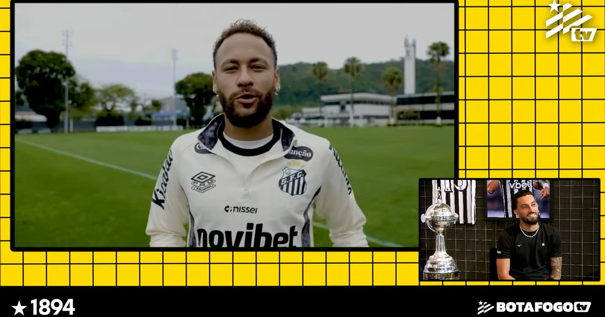 Neymar saúda Alex Telles na Botafogo TV por marca de 100 jogos | FogãoNET