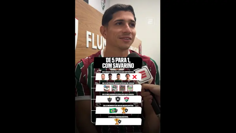 Savarino, do Fluminense, elege título da Libertadores pelo Botafogo como o mais inesquecível |  Outubro 2026