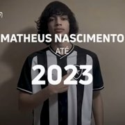 VÍDEOS: Botafogo e Matheus Nascimento comemoram contrato profissional até 2023