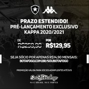 Botafogo prorroga promoção de venda da nova camisa pela metade do preço para sócios