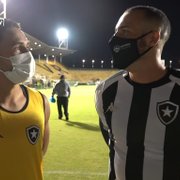 Chay, Rafael Navarro e Pedro Castro celebram gol e vitória do Botafogo