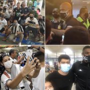 Ninguém cala na madrugada! Torcida do Botafogo faz recepção calorosa para time no aeroporto de Belém ✈️🔥
