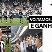Voltamos e ganhamos! Torcida do Botafogo faz bonita festa no reencontro com o time no Nilton Santos: &#8216;Ei, você aí, o Bota vai subir!&#8217; 🏟️🔥