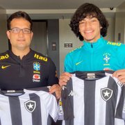 Matheus Nascimento e médico Gustavo Dutra representam o Botafogo na Seleção Brasileira Sub-18 no México