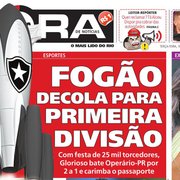 Foguete alvinegro! Jornais cariocas destacam acesso antecipado do Botafogo