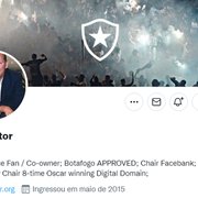 John Textor coloca festa histórica da torcida do Botafogo em General Severiano na foto de capa do Twitter