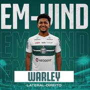 Campeão da Série B pelo Botafogo, Warley é oficializado como reforço do Coritiba para a lateral-direita