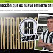 Contratação de Saravia é destaque em jornal argentino: &#8216;Ex-seleção é o novo reforço do Botafogo&#8217;