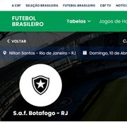 CBF explica ‘SAF’ ao lado do nome do Botafogo na tabela e diz que próprios clubes podem alterar