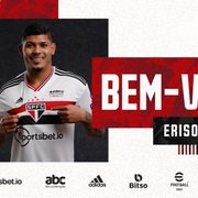São Paulo anuncia contratação de Erison, emprestado pelo Botafogo até o fim de 2023