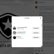 Segovinha e Marlon Freitas curtem postagem do Botafogo que oficializou demissão de Bruno Lage