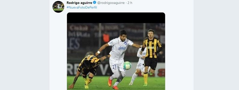 Atacante do Botafogo, Rodrigo Aguirre publicou foto para esquentar clássico entre Nacional-URU e Peñarol, pelo Clausura do Campeonato Uruguaio