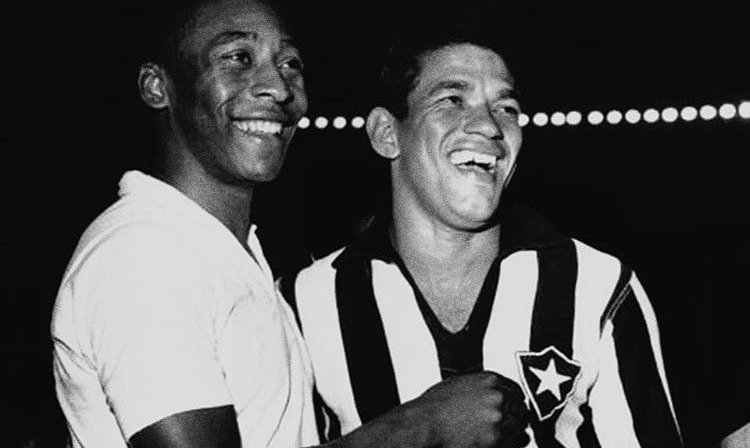 Pelé e Garrincha, maiores ídolos de Santos e Botafogo