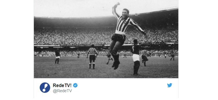 Garrincha é lembrado pela RedeTV! em pré-jogo do Botafogo pela Sul-Americana