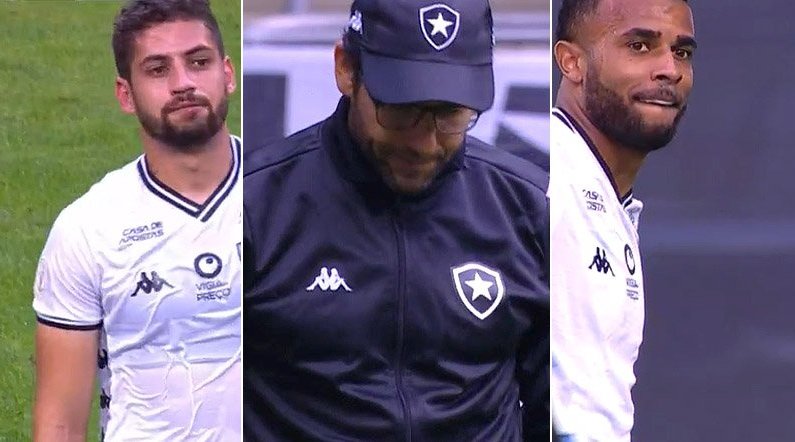 Gabriel, Alberto Valentim e Alex Santana em Grêmio x Botafogo | Campeonato Brasileiro 2019