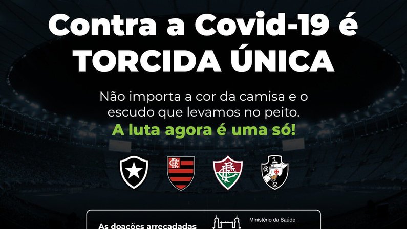Botafogo, Flamengo, Fluminense e Vasco se unem em campanha contra o coronavírus