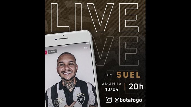 Suel fará live com show de pagode no Instagram do Botafogo
