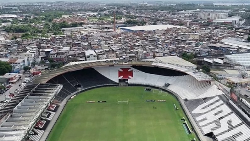 Vista aérea de São Januário, estádio do Vasco