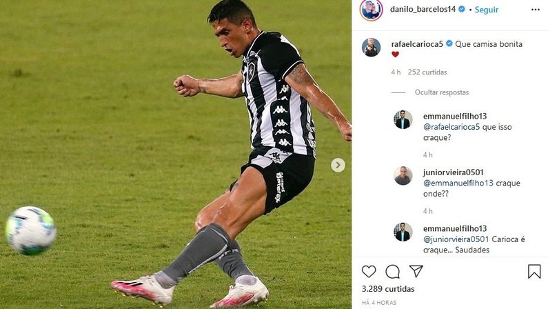 Danilo Barcelos troca mensagens com Rafael Carioca