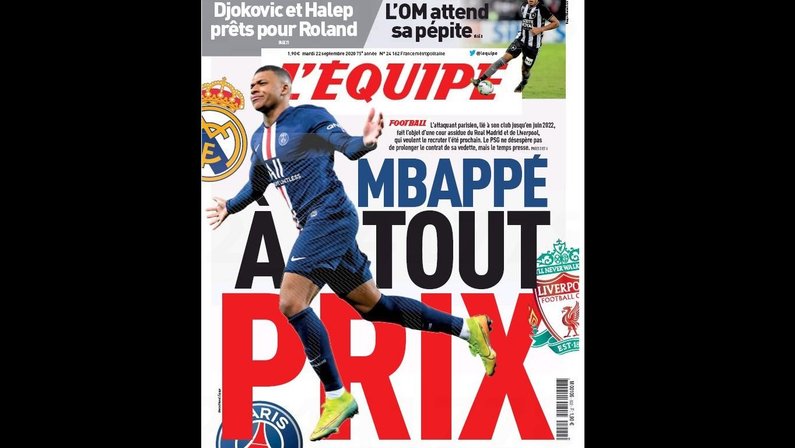 Luis Herique divide capa do 'L'Equipe" com Mbappé