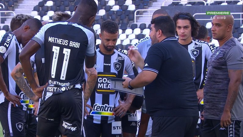 Eduardo Barroca e elenco - Botafogo x Atlético-GO