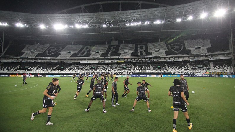 Elenco do Botafogo no Estádio Nilton Santos