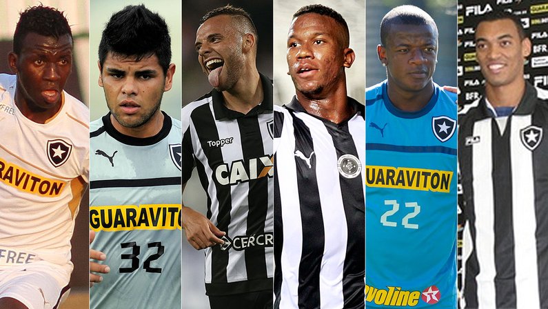 Allano, Lima, Guilherme, Ribamar, William Totin e Fabrício: Botafogo recebeu verba com mecanismo de solidariedade