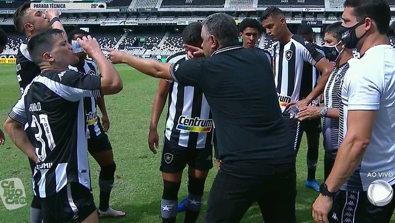 Marcelo Chamusca e elenco - Botafogo x Vasco