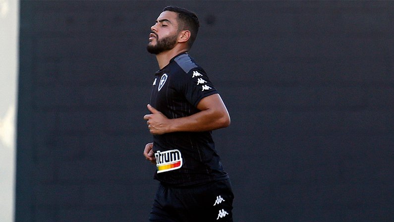 Barreto, no treino do Botafogo em junho de 2021