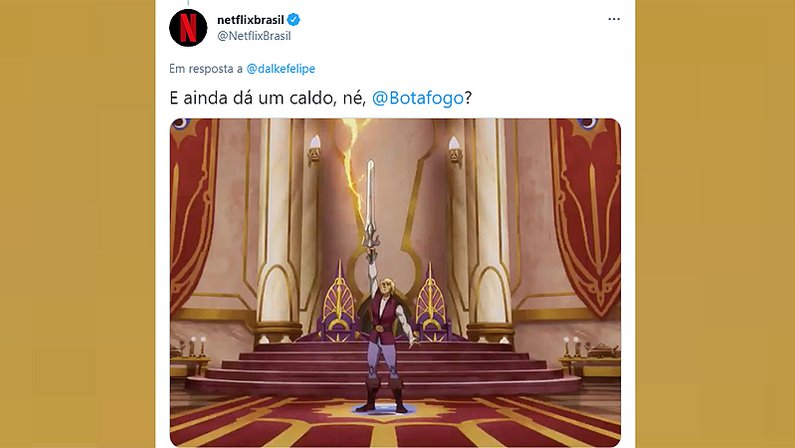 Netflix interage com Botafogo após lançar trailer de série sobre He-Man
