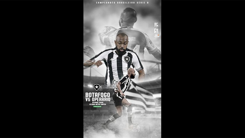 Chay publica arte de Botafogo x Operário e indica que está relacionado para jogo desta segunda