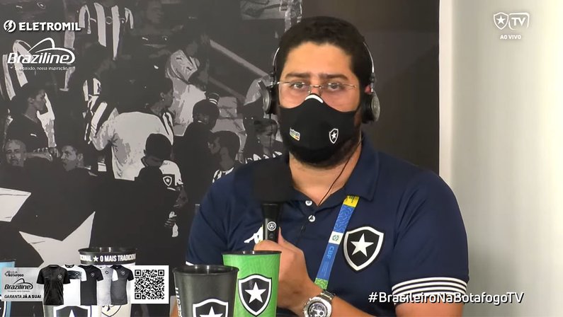 Lênin Franco na Botafogo TV no pré-jogo de Botafogo x Operário