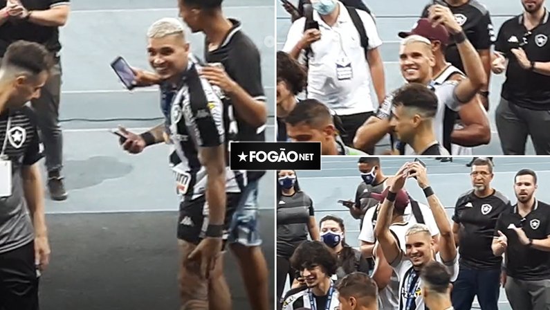 Rafael Navarro mostra tatuagem do Estádio Nilton Santos para torcida do Botafogo