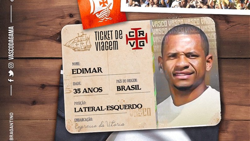 Edimar, lateral-esquerdo especulado no Botafogo, é anunciado pelo Vasco