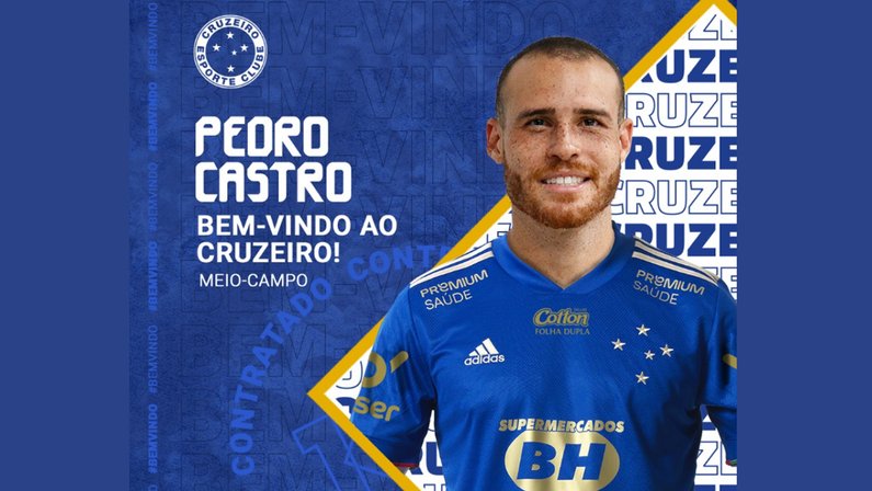 Pedro Castro, ex-Botafogo, é anunciado pelo Cruzeiro para 2022