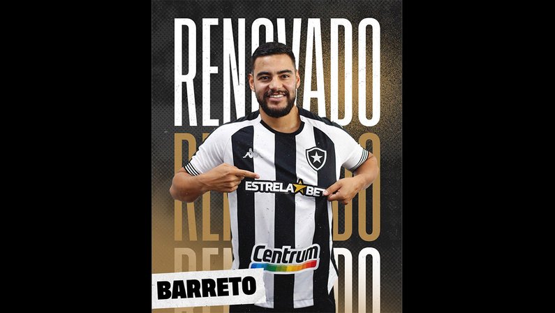 Botafogo anuncia renovação de contrato de Barreto