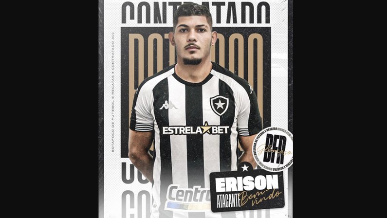 Erison, quinto reforço do Botafogo para temporada 2022