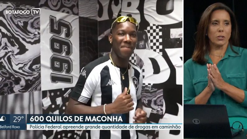 RJ2, da Globo, comete erro ao rodar matéria e coloca imagens de Patrick de Paula, do Botafogo
