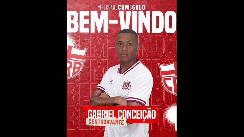 Emprestado pelo Botafogo, atacante Gabriel Conceição é oficializado como reforço do CRB
