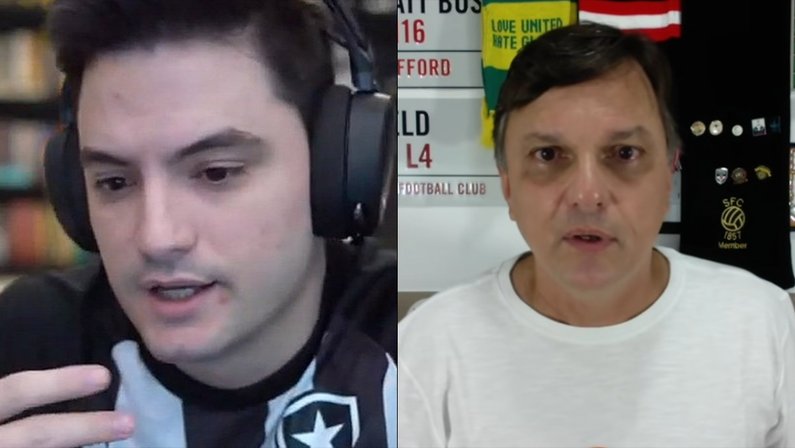 Felipe Neto e Mauro Cezar Pereira discutem após Botafogo x Juventude