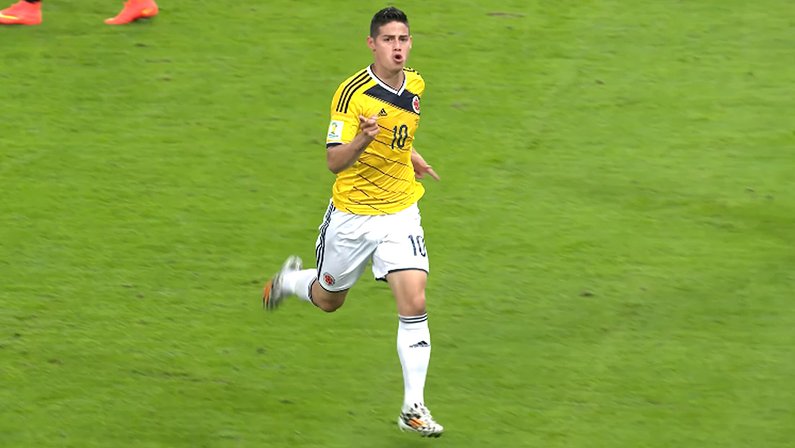 James Rodríguez em Colômbia x Uruguai | Copa do Mundo de 2014