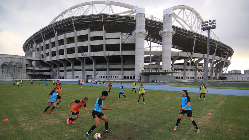 Botafogo planeja jogos do futebol feminino no Nilton Santos e tem projeto por arquibancada no campo anexo, revela coordenador