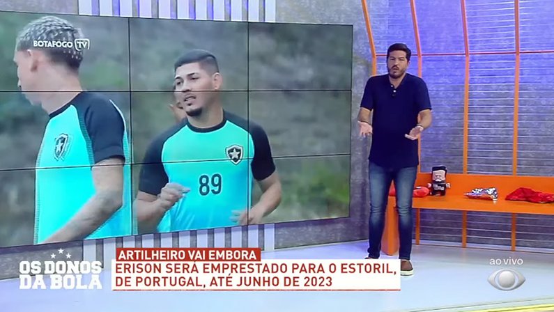 Empréstimo de Erison, do Botafogo, para o Estoril vira assunto no "Os Donos da Bola"