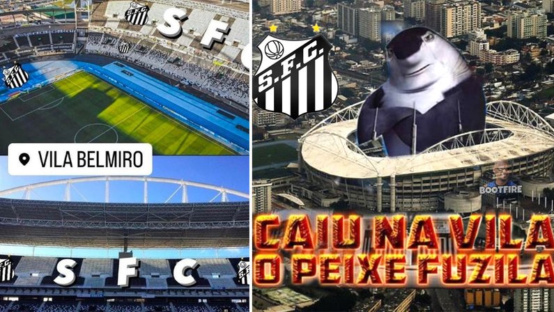 Estádio Nilton Santos vira Vila Belmiro em memes na internet antes de Botafogo x Santos | Campeonato Brasileiro 2022