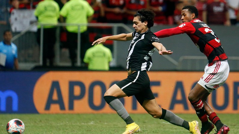 Central do Apito diz que não houve pênalti em Matheus Nascimento no fim de Botafogo x Flamengo e gera reação de comentaristas