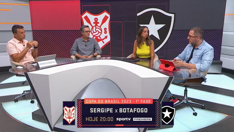 Comentaristas do SporTV no pré-jogo de Sergipe x Botafogo | Copa do Brasil 2023