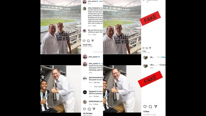 Perfil fake de John Textor aplica golpes no Instagram