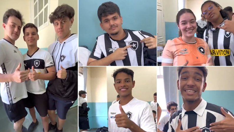 Alunos vestem camisa do Botafogo na turma do "Terceirão" do Colégio Metodista Granbery, em Juiz de Fora/MG