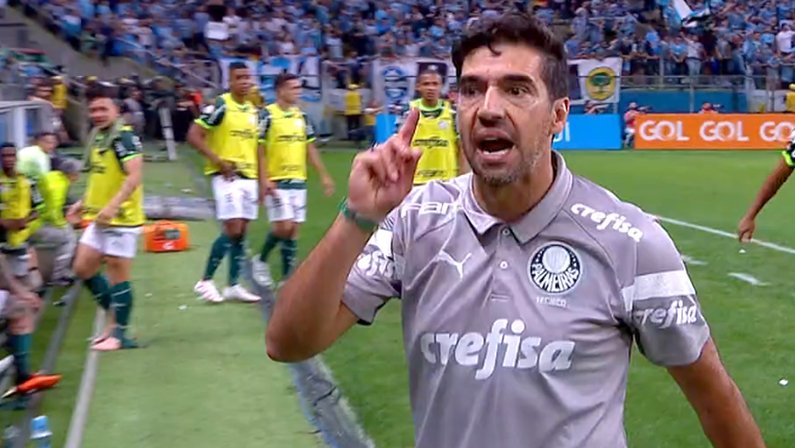 Abel Ferreira em Grêmio x Palmeiras | Campeonato Brasileiro 2023